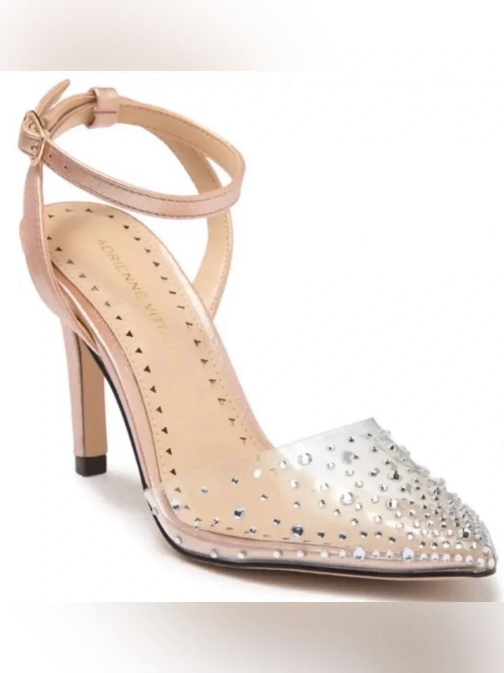Adrienne Vittadini Nerve Rhinestone Slingback Heels Sz 9 Autumn Wedding Guest